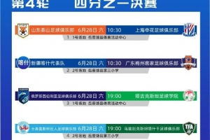 喀什杯青年邀請(qǐng)賽1/4決賽對(duì)陣：泰山vs申花，新疆喀什vs梅州客家
