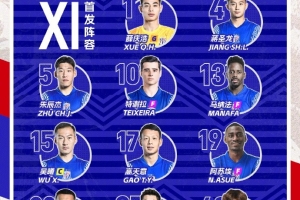 2025中超聯(lián)賽第17輪 北京國安 vs 上海申花 首發(fā)名單 ???